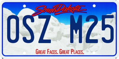 SD license plate 0SZM25