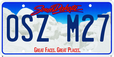 SD license plate 0SZM27