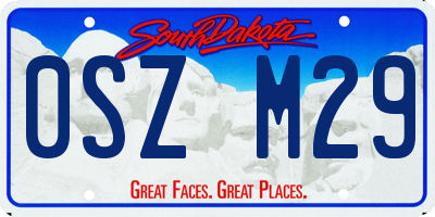 SD license plate 0SZM29