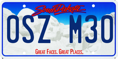 SD license plate 0SZM30