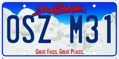 SD license plate 0SZM31