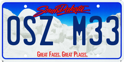 SD license plate 0SZM33