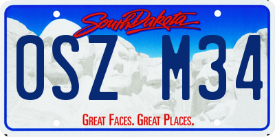 SD license plate 0SZM34