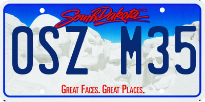 SD license plate 0SZM35