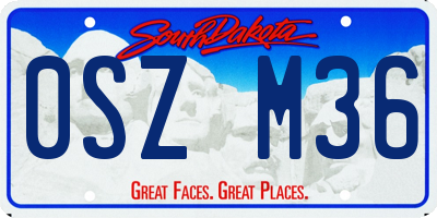 SD license plate 0SZM36