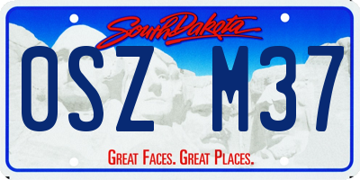 SD license plate 0SZM37
