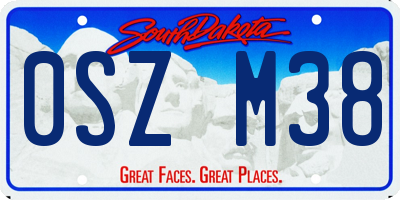 SD license plate 0SZM38