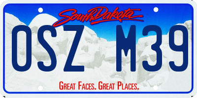 SD license plate 0SZM39