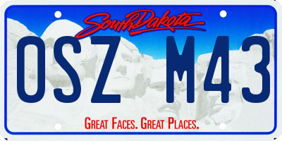 SD license plate 0SZM43
