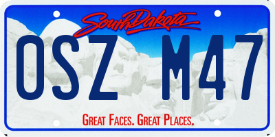 SD license plate 0SZM47