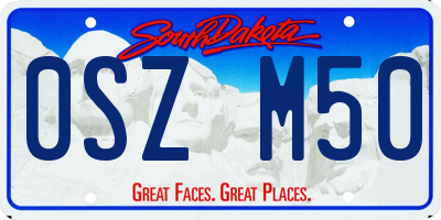 SD license plate 0SZM50