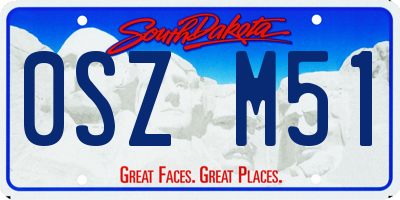 SD license plate 0SZM51