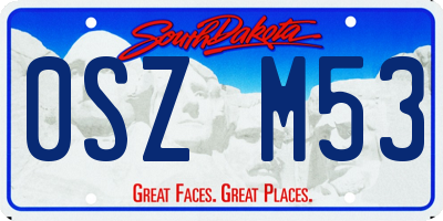 SD license plate 0SZM53