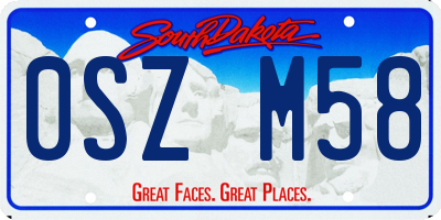 SD license plate 0SZM58