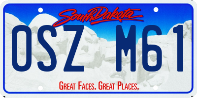 SD license plate 0SZM61