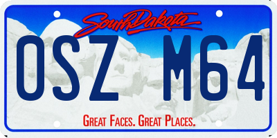 SD license plate 0SZM64