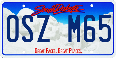 SD license plate 0SZM65