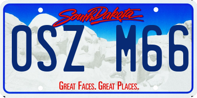 SD license plate 0SZM66
