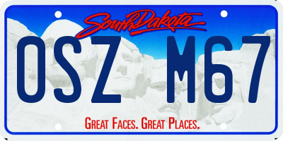 SD license plate 0SZM67