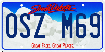 SD license plate 0SZM69