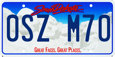 SD license plate 0SZM70