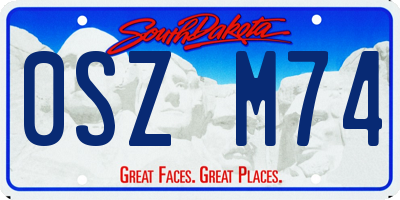 SD license plate 0SZM74