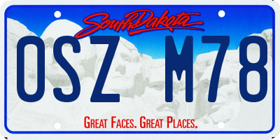 SD license plate 0SZM78