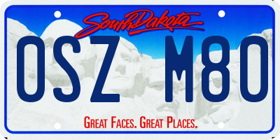 SD license plate 0SZM80