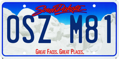 SD license plate 0SZM81