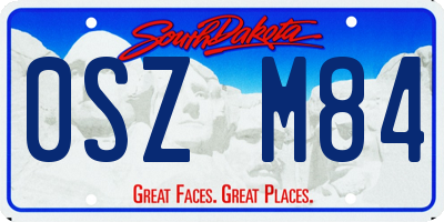 SD license plate 0SZM84