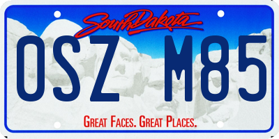 SD license plate 0SZM85