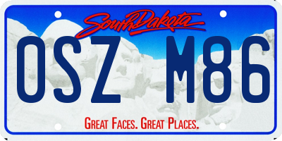 SD license plate 0SZM86