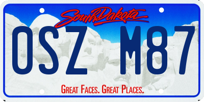 SD license plate 0SZM87
