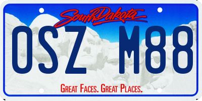 SD license plate 0SZM88