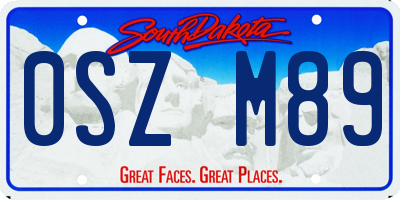 SD license plate 0SZM89