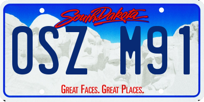 SD license plate 0SZM91
