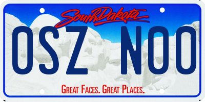 SD license plate 0SZN00