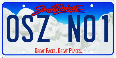 SD license plate 0SZN01