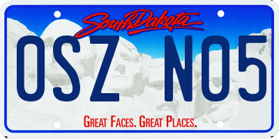 SD license plate 0SZN05