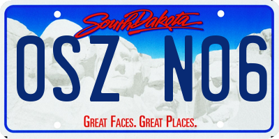 SD license plate 0SZN06