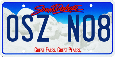 SD license plate 0SZN08