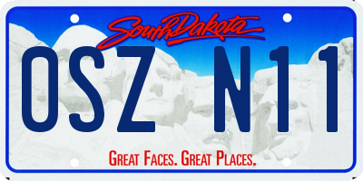SD license plate 0SZN11