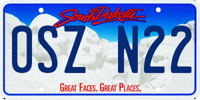 SD license plate 0SZN22