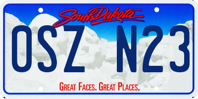 SD license plate 0SZN23