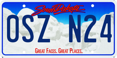 SD license plate 0SZN24