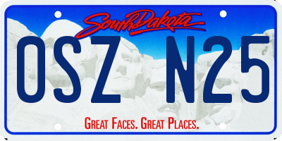SD license plate 0SZN25