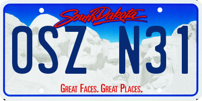 SD license plate 0SZN31