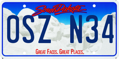 SD license plate 0SZN34