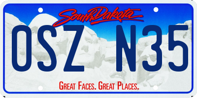 SD license plate 0SZN35