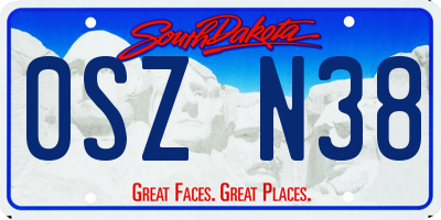 SD license plate 0SZN38
